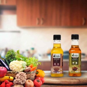 Devansh Organics Yellow Mustard and Groundnut Oil Kit – Wood-Pressed Oils for Healthy and Flavorful Cooking.